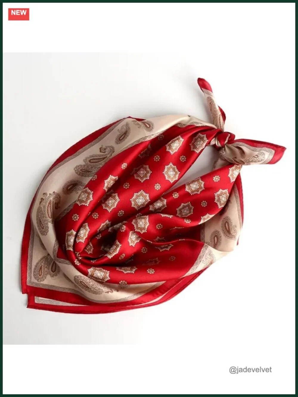 100% Mulberry Silk Small Square Scarf 21x21 Inches Digital Print Lightweight